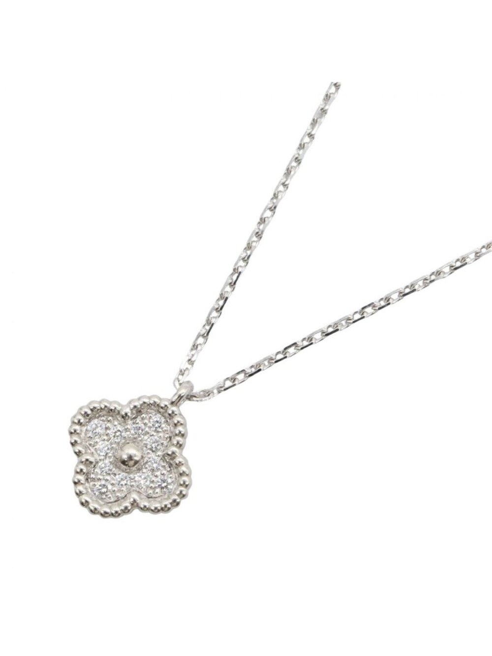 Van Cleef & Arpels Necklace Sweet Alhambra Diamond 45.5 18k White Gold